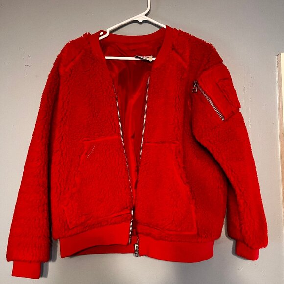 Mads Nørgaard Red Teddy Jacket - Small - Picture 2 of 5